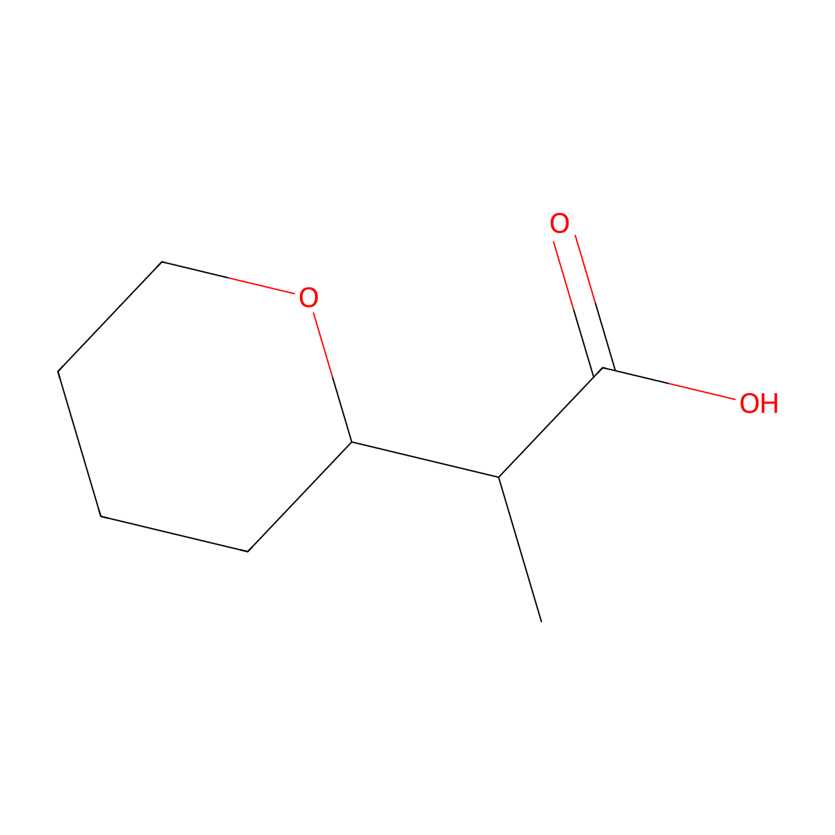 2-(Oxan-2-yl)propanoic acid molecular structure, CAS 81550-86-9