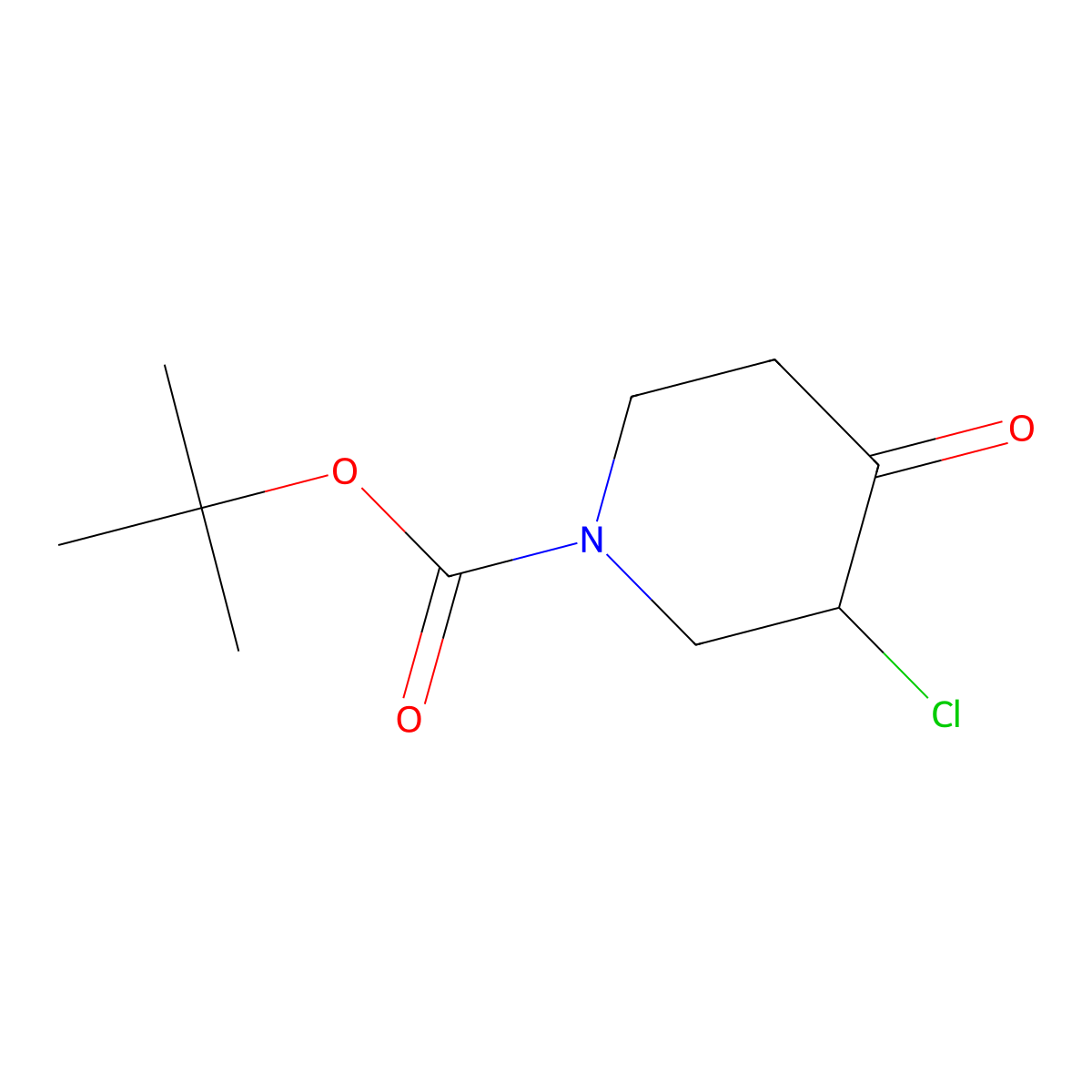 Tert-butyl 3-chloro-4-oxopiperidine-1-carboxylate molecular structure, CAS 815575-86-1