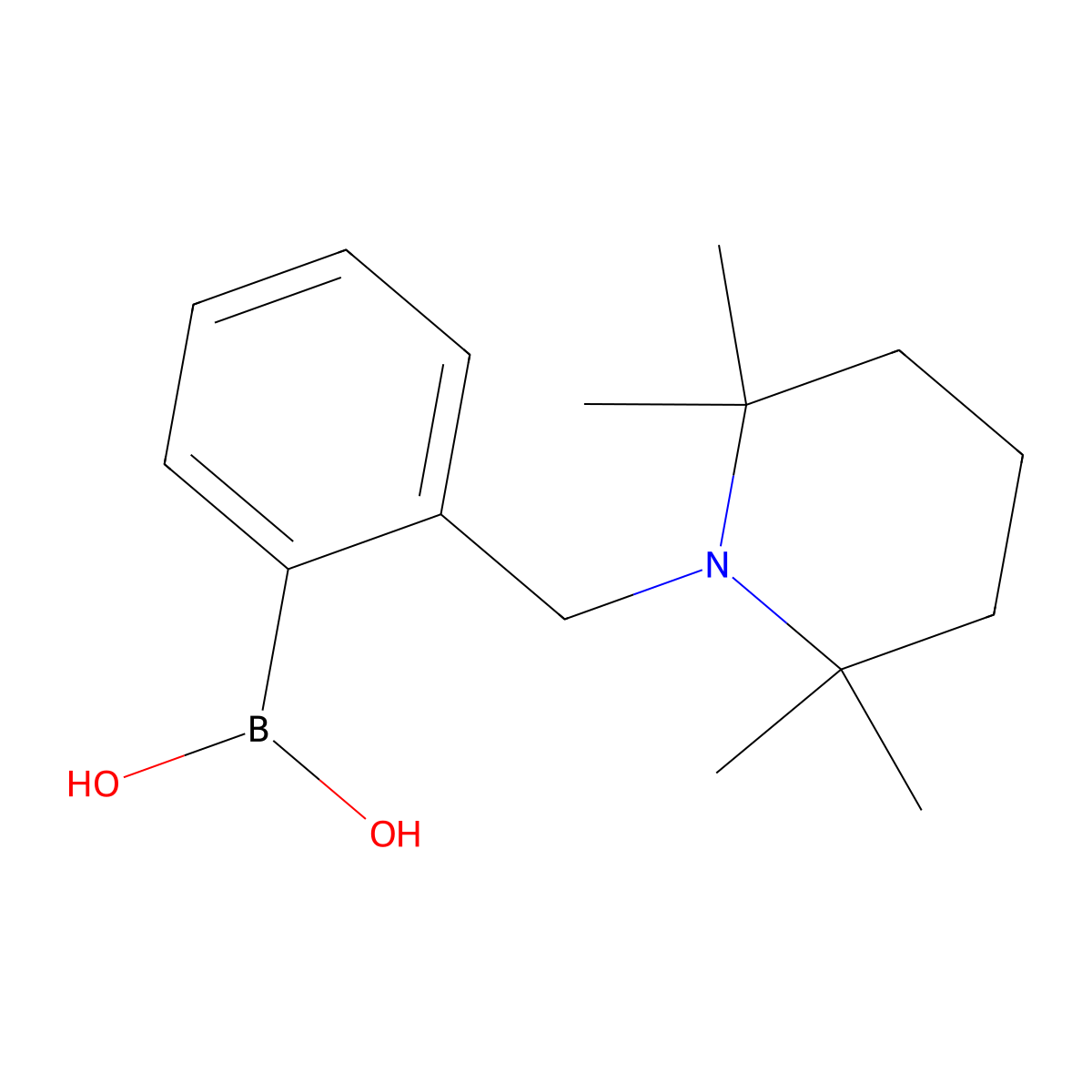 2-[(2,2,6,6-Tetramethyl-1-piperidyl)methyl]phenylboronic Acid molecular structure, CAS 815581-79-4