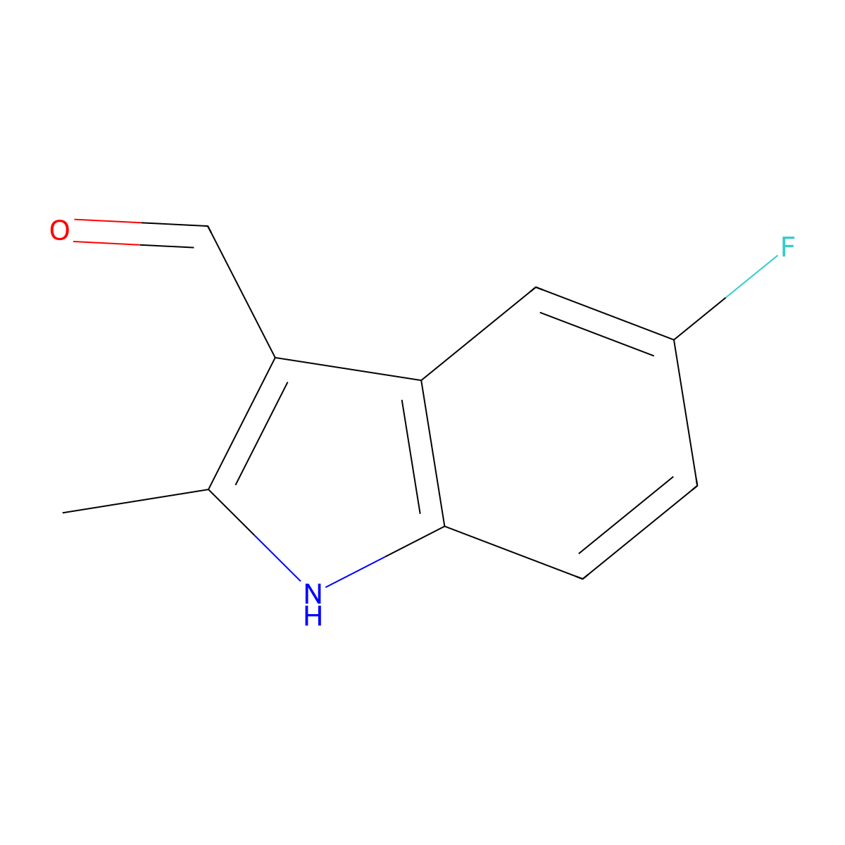 5-Fluoro-2-methyl-1H-indole-3-carbaldehyde molecular structure, CAS 815586-68-6