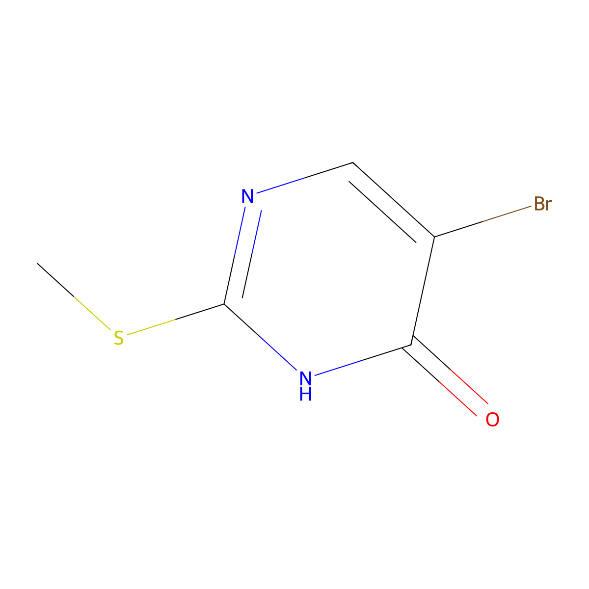 5-Bromo-2-(methylsulfanyl)pyrimidin-4(3H)-one molecular structure, CAS 81560-03-4