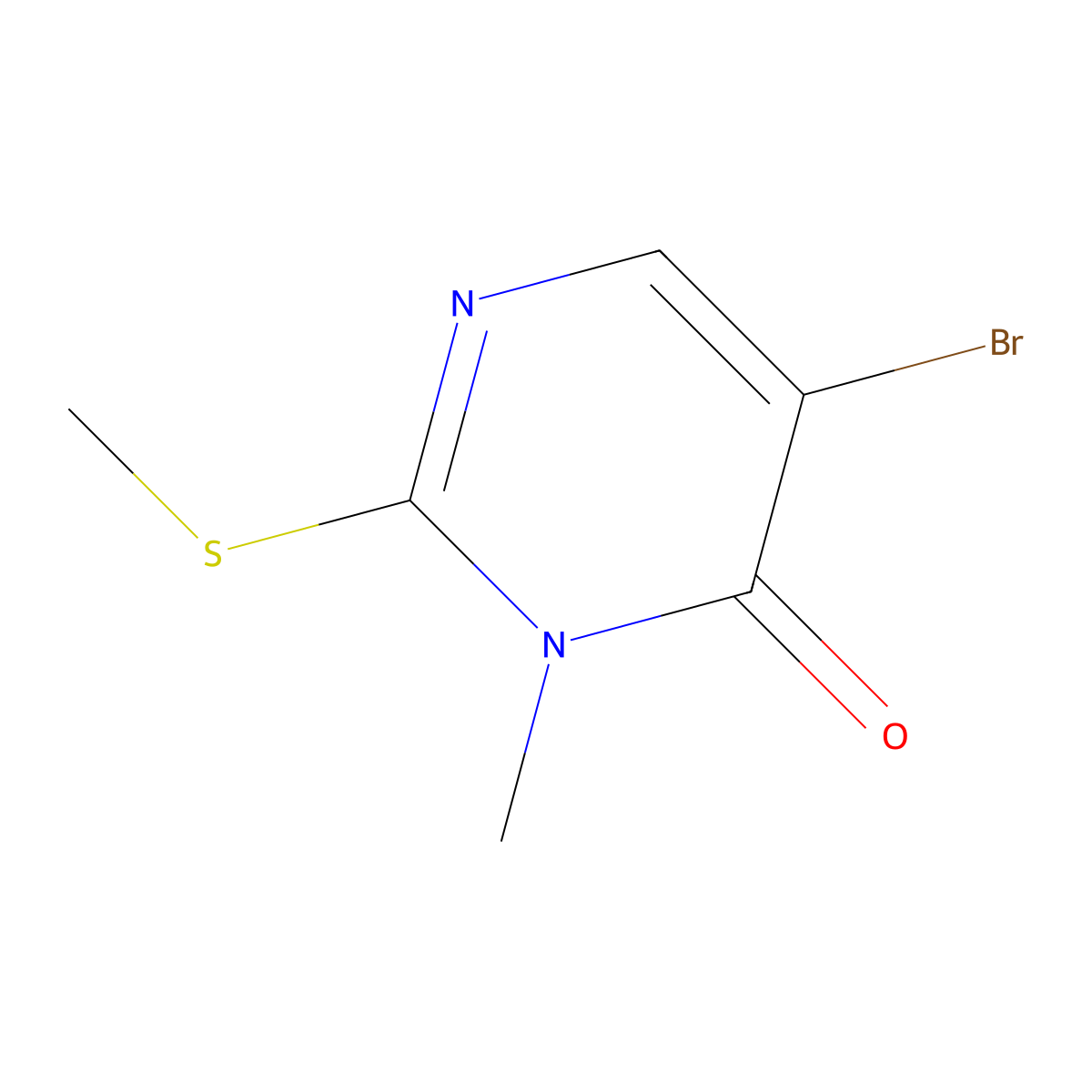 5-Bromo-3-methyl-2-(methylthio)pyrimidin-4(3H)-one molecular structure, CAS 81560-06-7