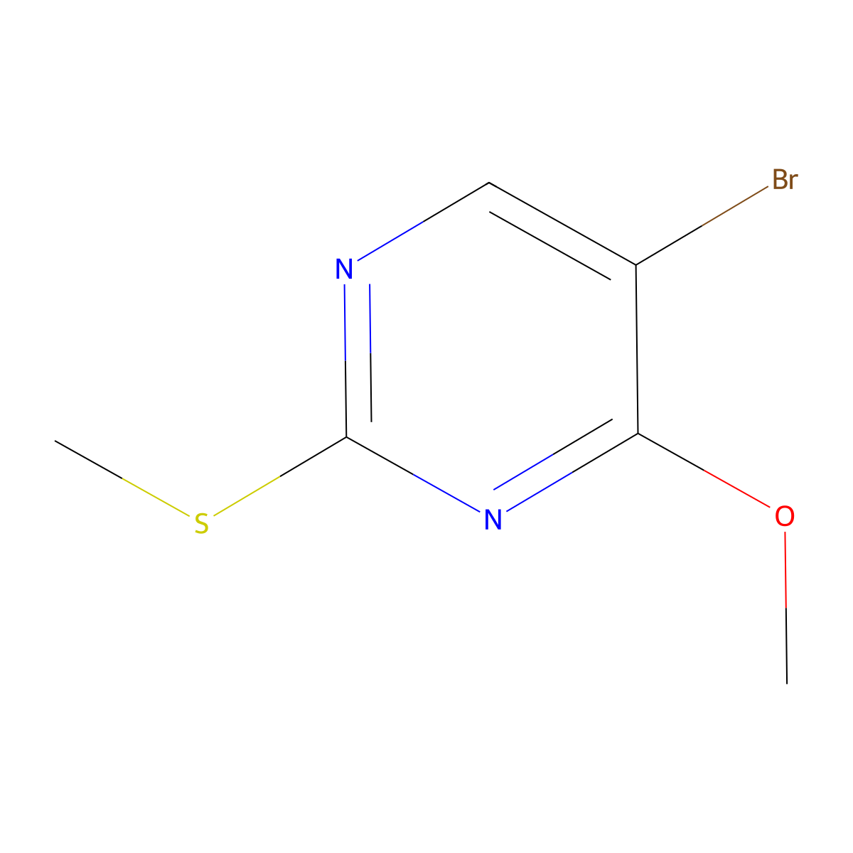 5-Bromo-4-methoxy-2-(methylsulfanyl)pyrimidine molecular structure, CAS 81560-09-0