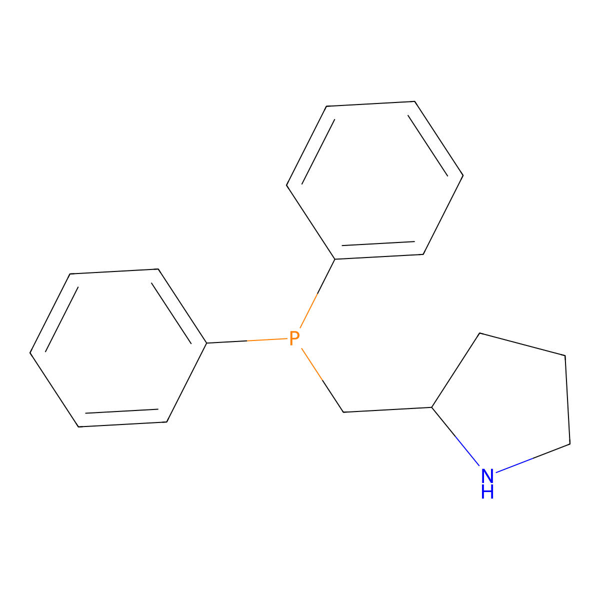 2-Diphenylphosphino methylpyrrolidine molecular structure, CAS 815601-62-8