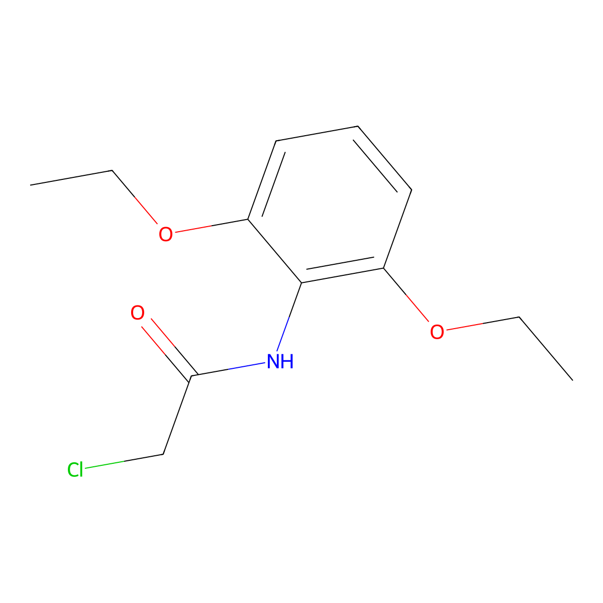 2-chloro-N-(2,6-diethoxyphenyl)acetamide molecular structure, CAS 815601-90-2