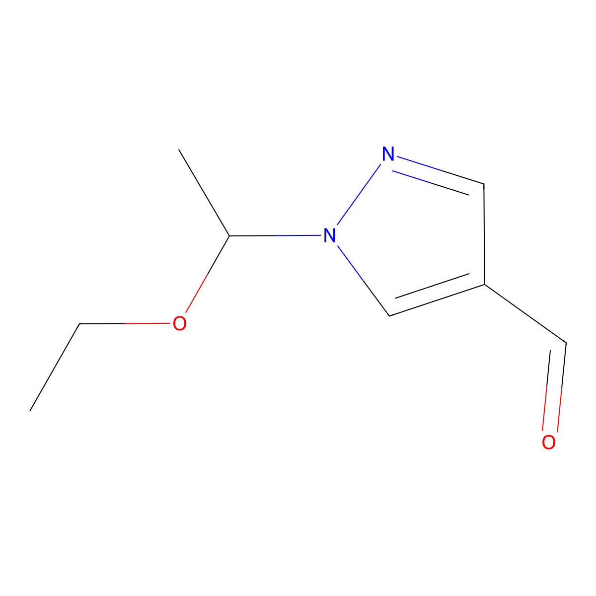 1-(1-Ethoxyethyl)-1H-pyrazole-4-carbaldehyde molecular structure, CAS 815608-06-1