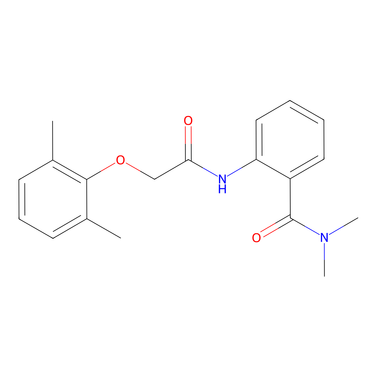 2-{[(2,6-dimethylphenoxy)acetyl]amino}-N,N-dimethylbenzamide molecular structure, CAS 815613-54-8