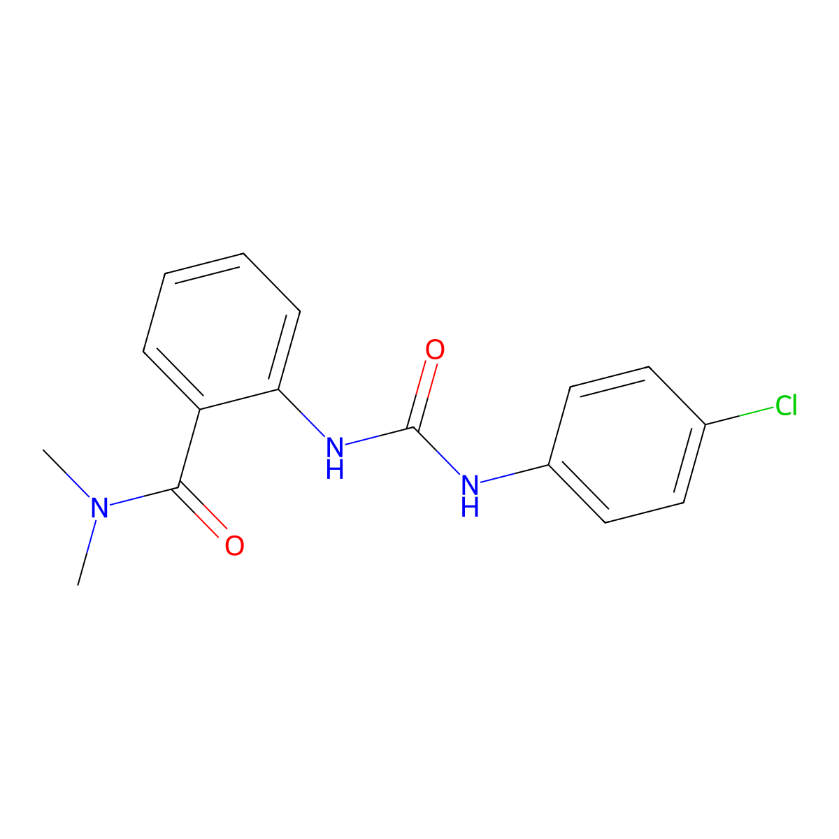 2-[(4-chlorophenyl)carbamoylamino]-N,N-dimethylbenzamide molecular structure, CAS 815613-68-4