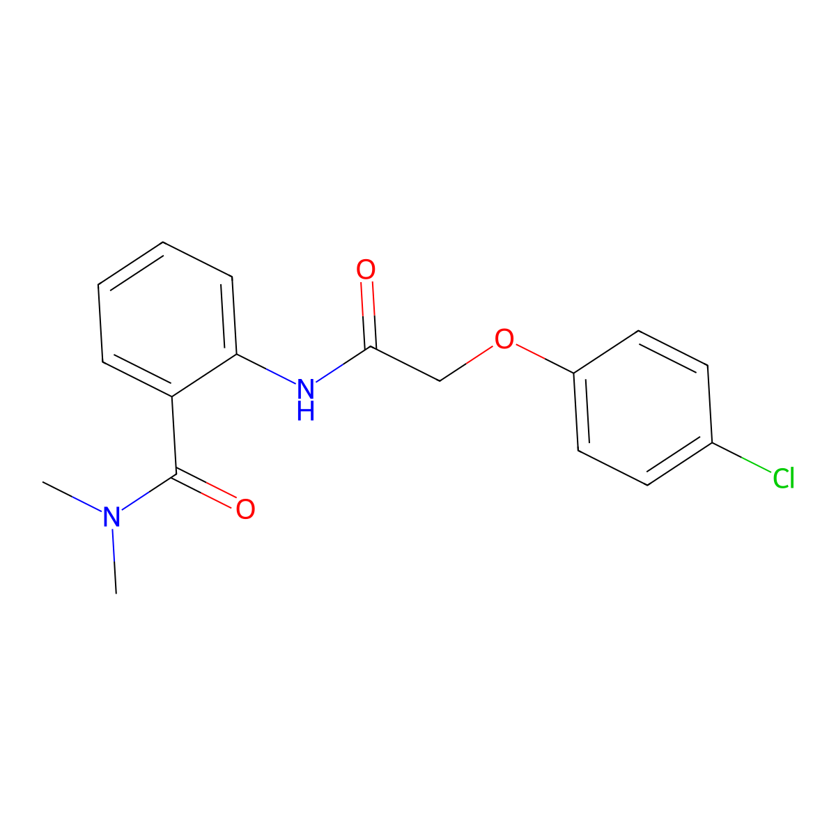 2-{[(4-chlorophenoxy)acetyl]amino}-N,N-dimethylbenzamide molecular structure, CAS 815613-83-3
