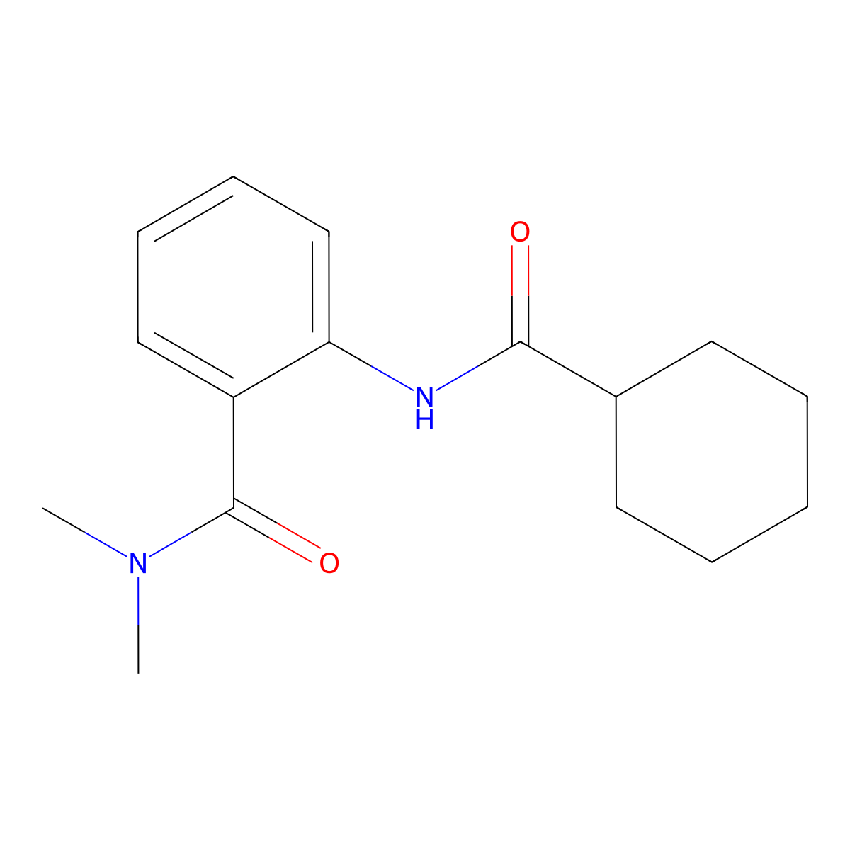 2-(cyclohexanecarbonylamino)-N,N-dimethylbenzamide molecular structure, CAS 815614-06-3