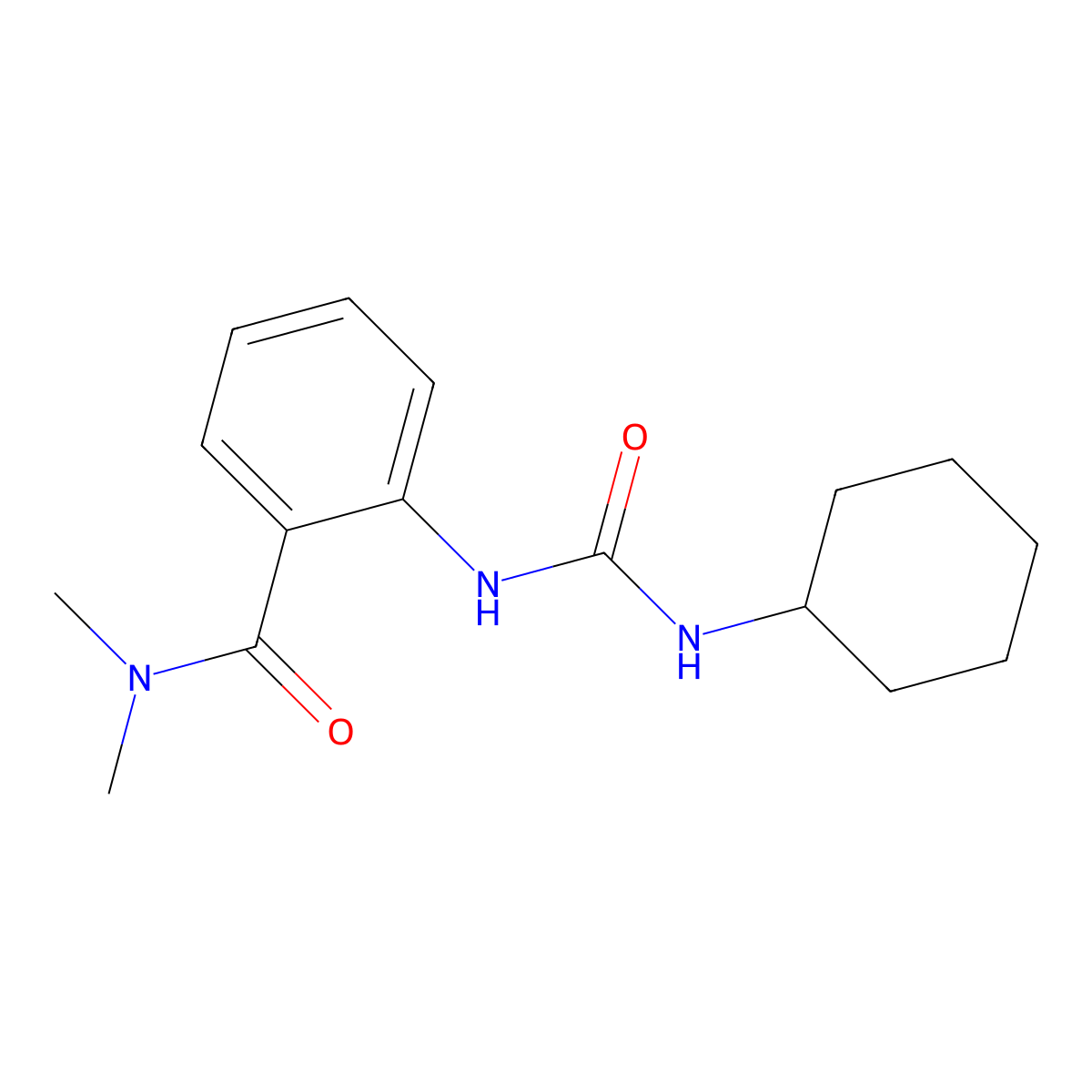 2-(cyclohexylcarbamoylamino)-N,N-dimethylbenzamide molecular structure, CAS 815614-31-4