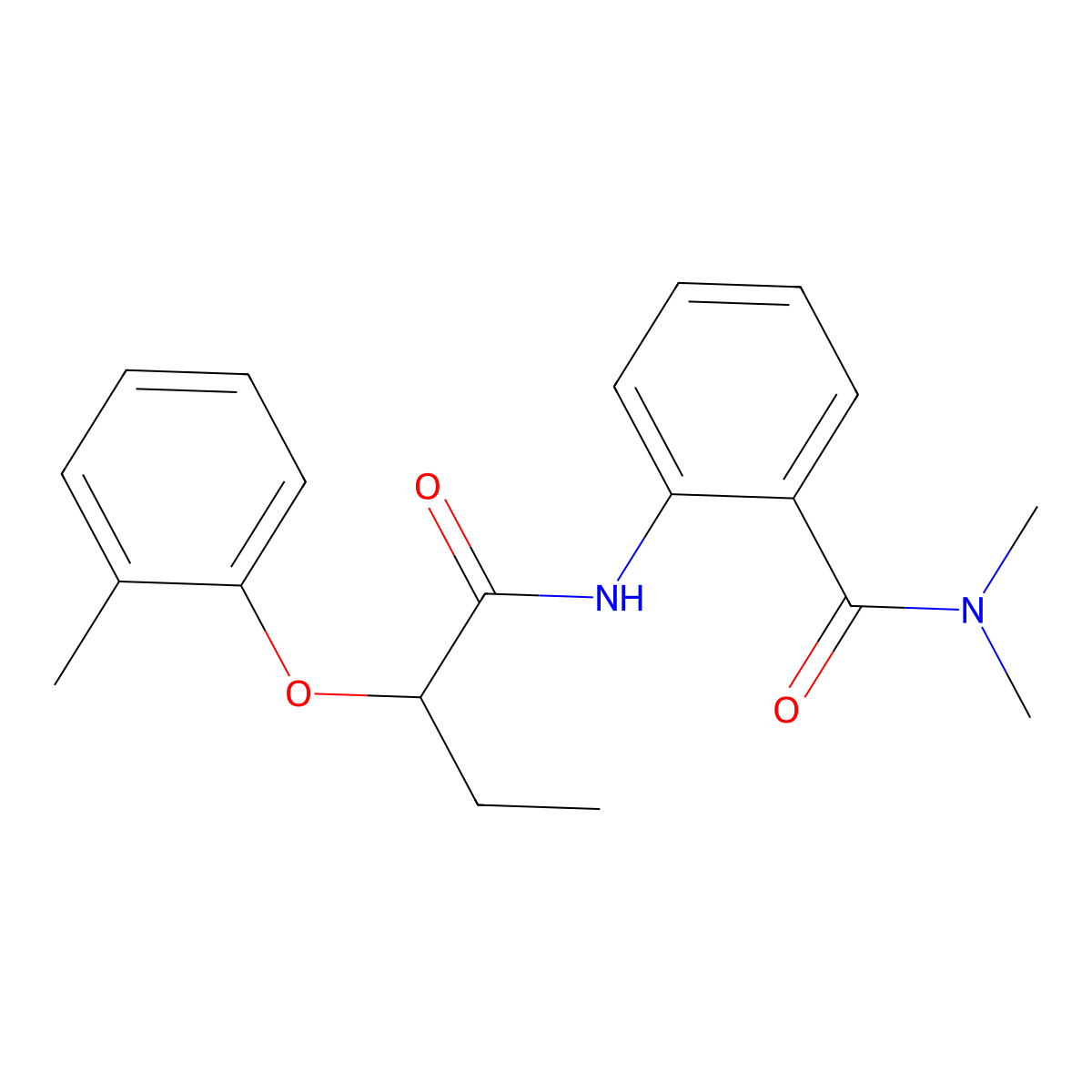 N,N-dimethyl-2-{[2-(2-methylphenoxy)butanoyl]amino}benzamide molecular structure, CAS 815614-39-2