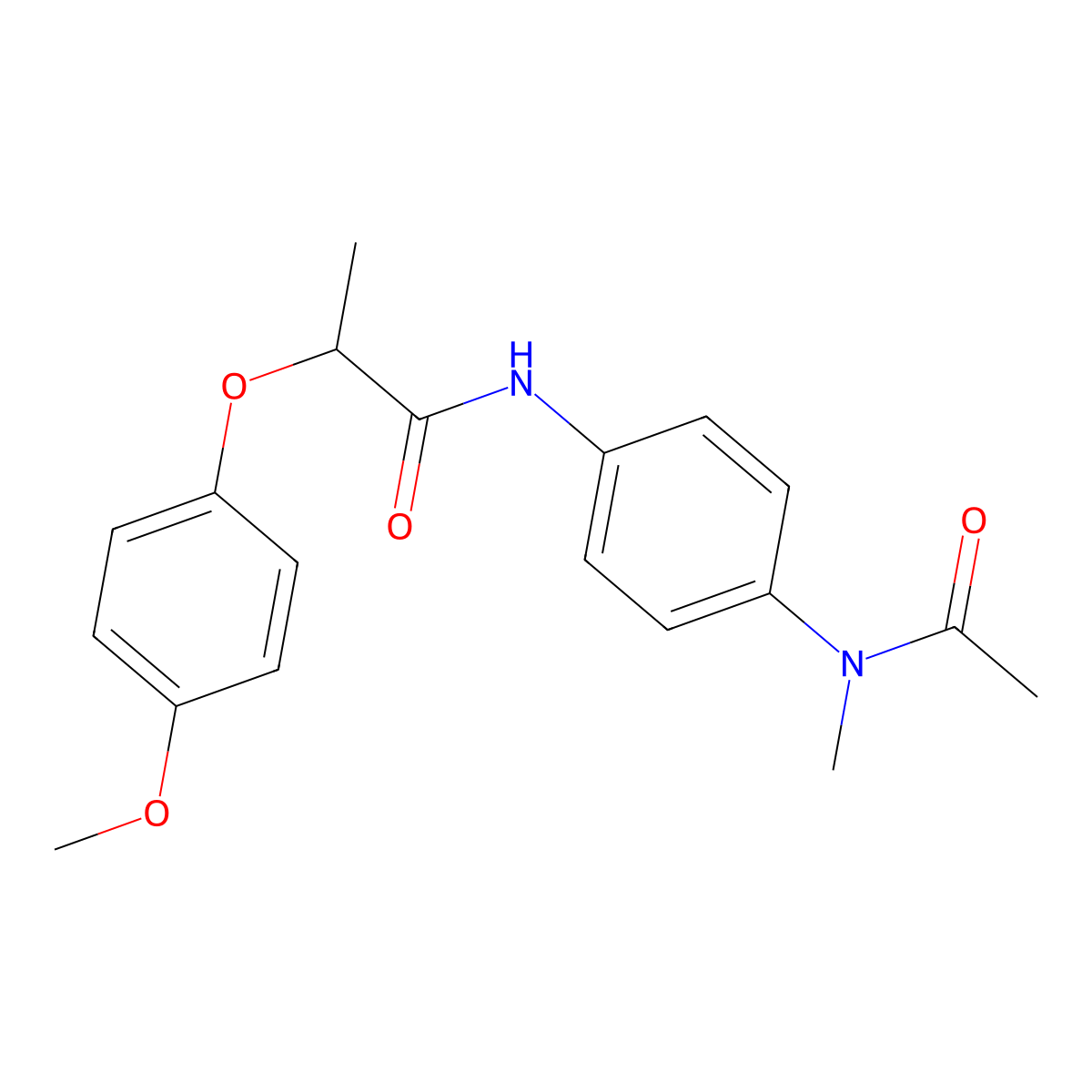 N-{4-[acetyl(methyl)amino]phenyl}-2-(4-methoxyphenoxy)propanamide molecular structure, CAS 815615-18-0