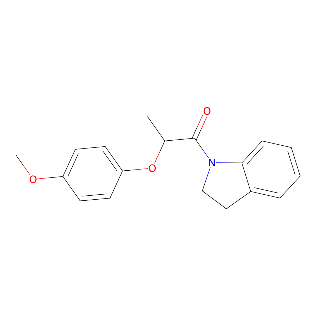 1-[2-(4-Methoxyphenoxy)propanoyl]indoline molecular structure, CAS 815615-29-3