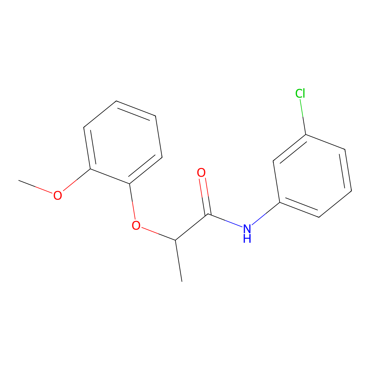 N-(3-chlorophenyl)-2-(2-methoxyphenoxy)propanamide molecular structure, CAS 815616-99-0
