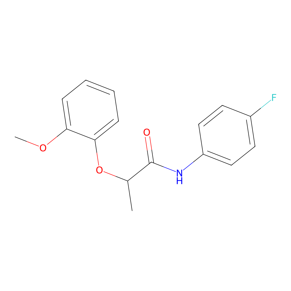 N-(4-fluorophenyl)-2-(2-methoxyphenoxy)propanamide molecular structure, CAS 815617-17-5