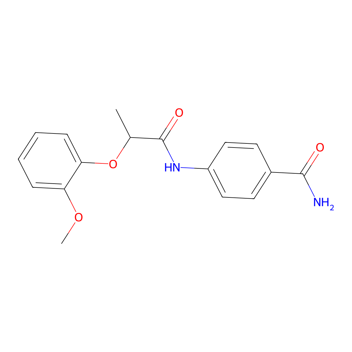 4-[2-(2-Methoxyphenoxy)propanoylamino]benzamide molecular structure, CAS 815617-20-0