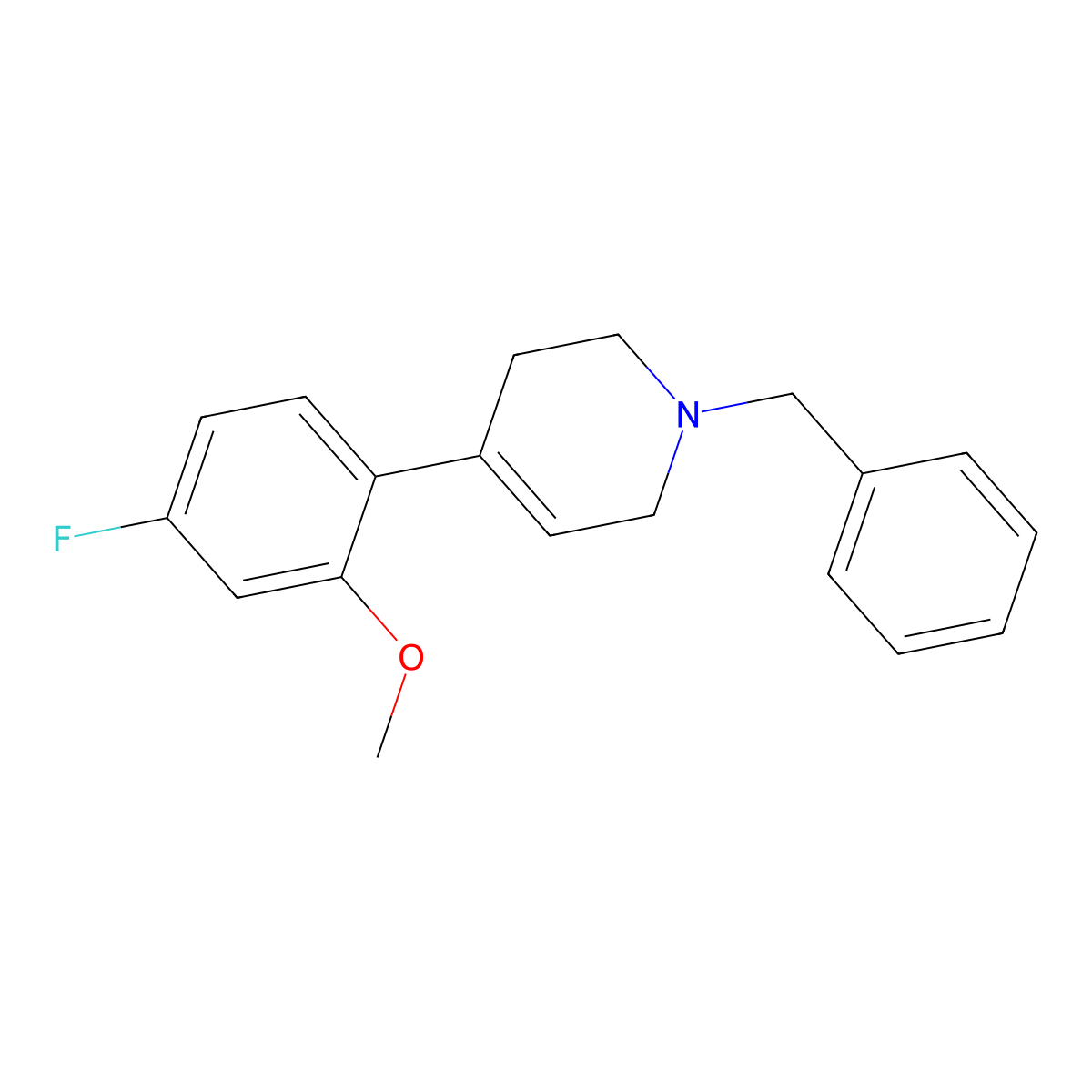 4-(4-Fluoro-2-methoxyphenyl)-1,2,3,6-tetrahydro-1-(phenylmethyl)pyridine molecular structure, CAS 815618-43-0