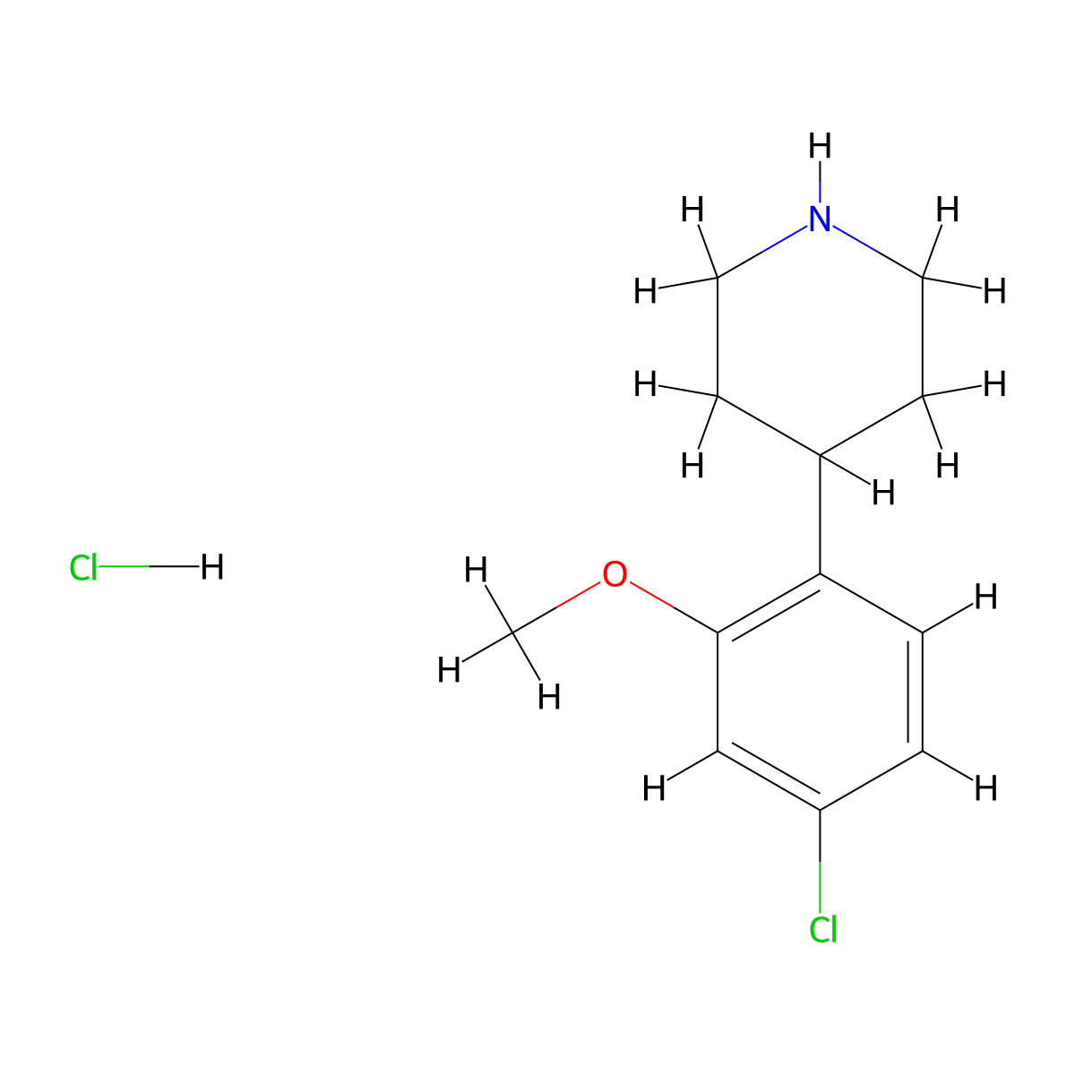 4-(4-Chloro-2-methoxyphenyl)piperidine hydrochloride molecular structure, CAS 815618-46-3