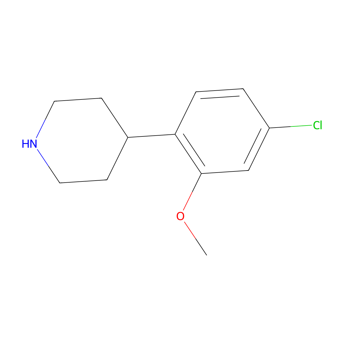 4-(4-Chloro-2-methoxyphenyl)piperidine molecular structure, CAS 815618-53-2