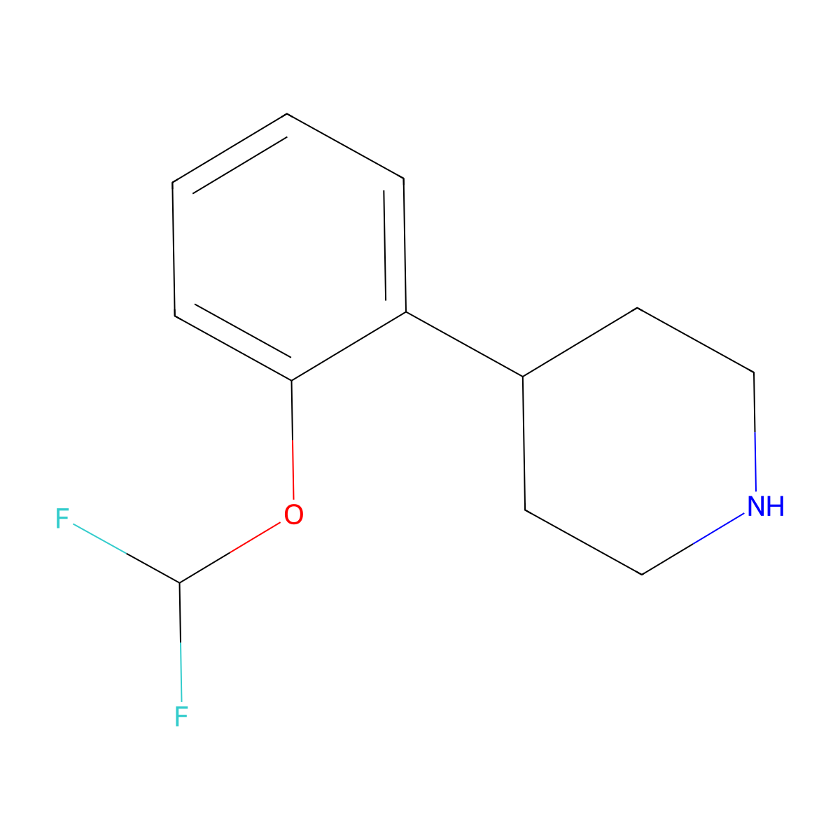 4-(2-(Difluoromethoxy)phenyl)piperidine molecular structure, CAS 815618-54-3