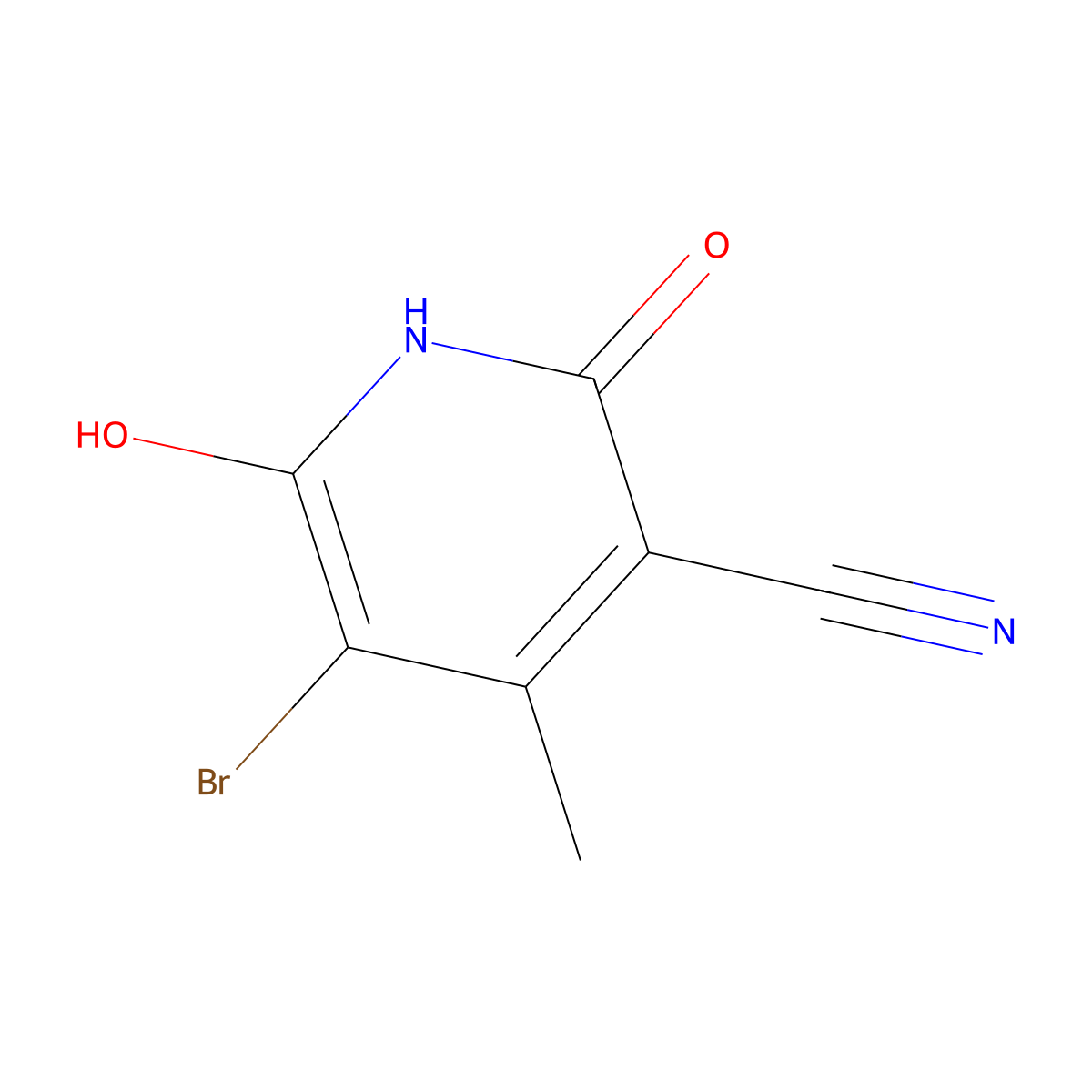 5-Bromo-6-hydroxy-4-methyl-2-oxo-1,2-dihydropyridine-3-carbonitrile molecular structure, CAS 815618-77-0