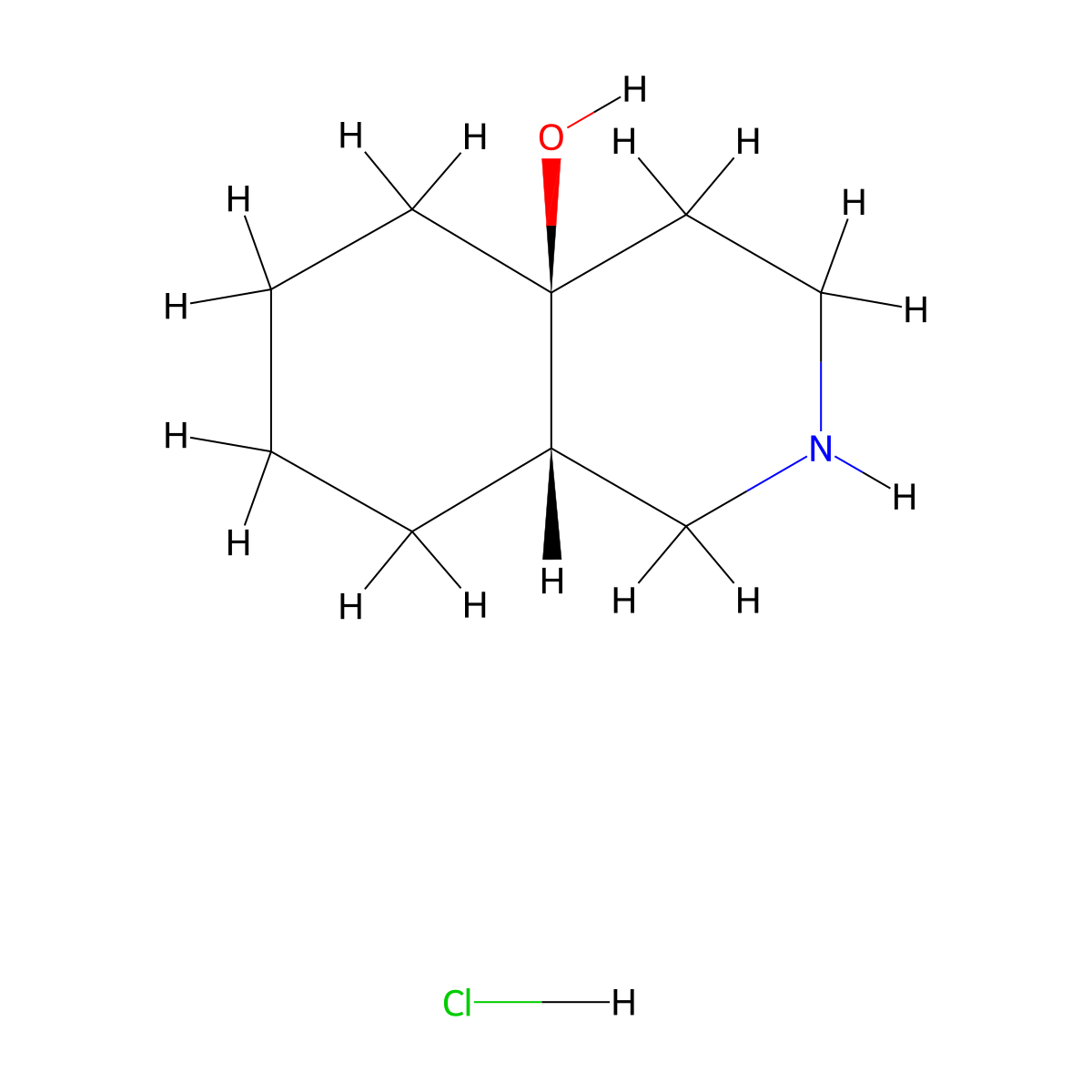 rac-(4aR,8aR)-decahydroisoquinolin-4a-ol hydrochloride molecular structure, CAS 81562-78-9