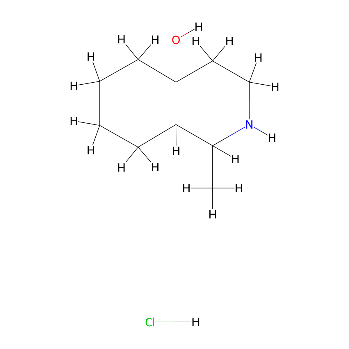 1-Methyldecahydroisoquinolin-4a-ol hydrochloride molecular structure, CAS 81562-80-3