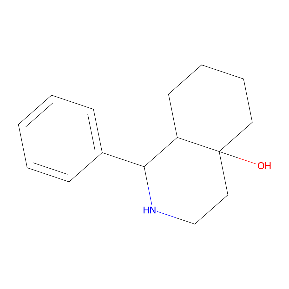 1-Phenyldecahydroisoquinolin-4a-ol molecular structure, CAS 81562-88-1