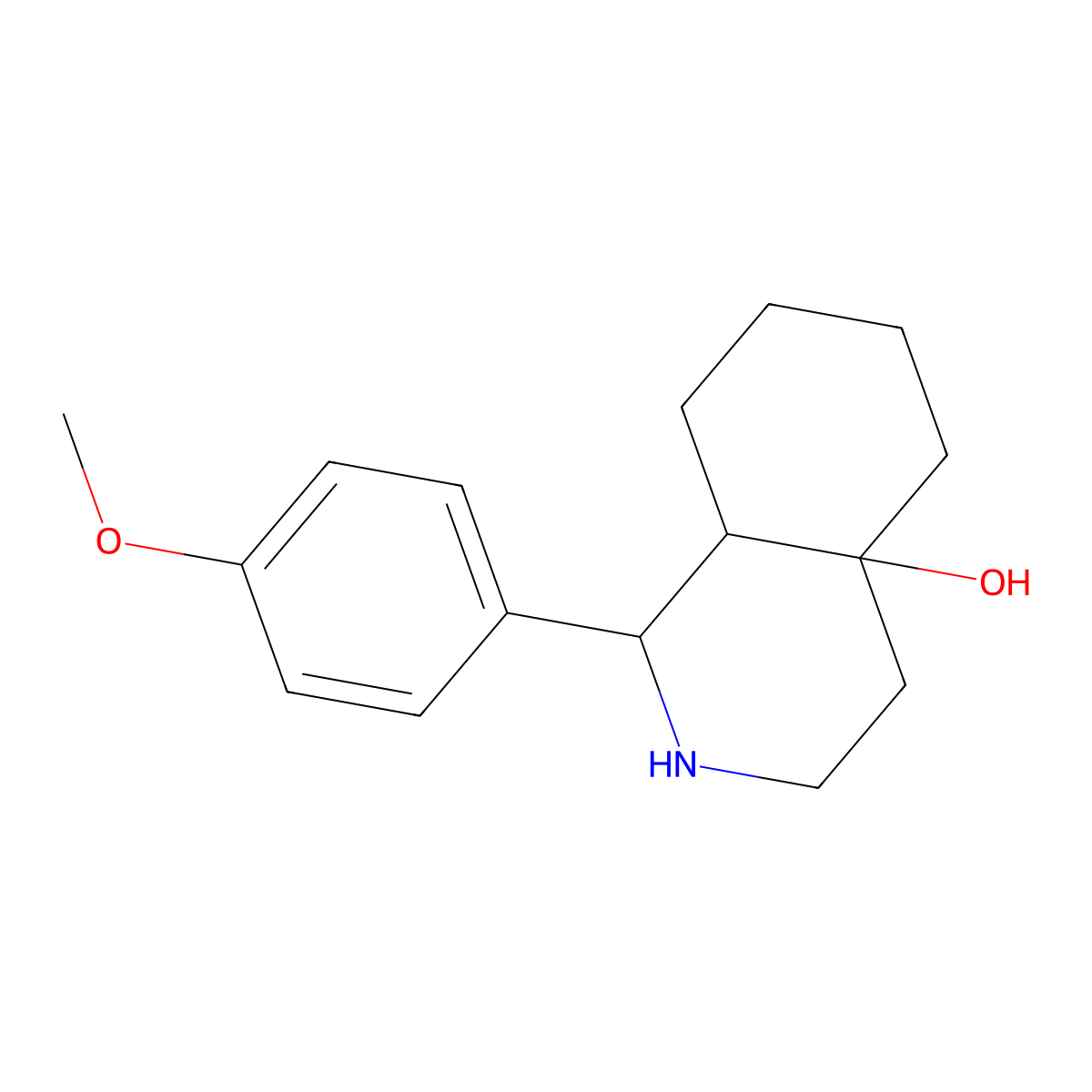 1-(4-Methoxy-phenyl)-octahydro-isoquinolin-4a-ol molecular structure, CAS 81562-91-6