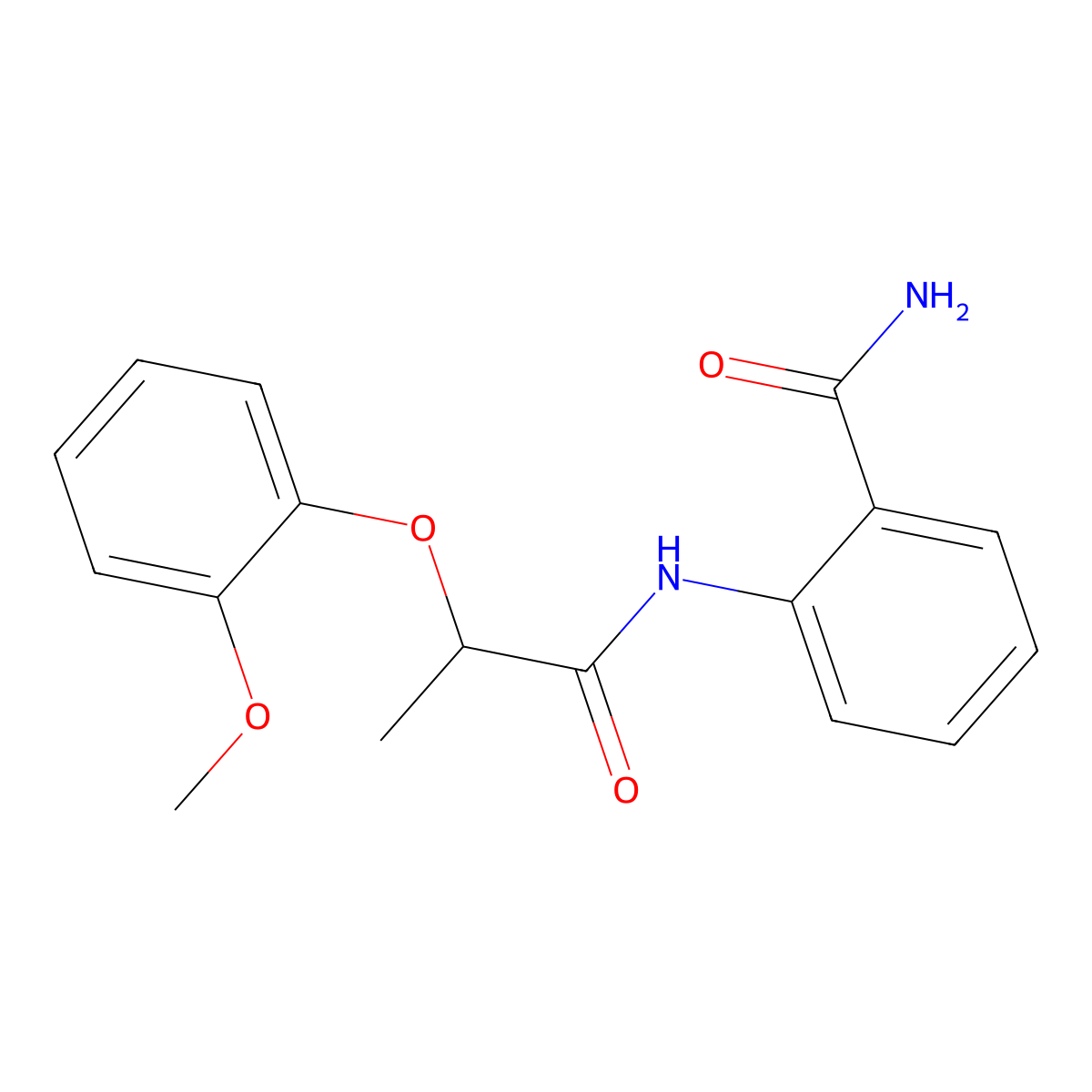 2-[2-(2-Methoxyphenoxy)propanoylamino]benzamide molecular structure, CAS 815620-66-7