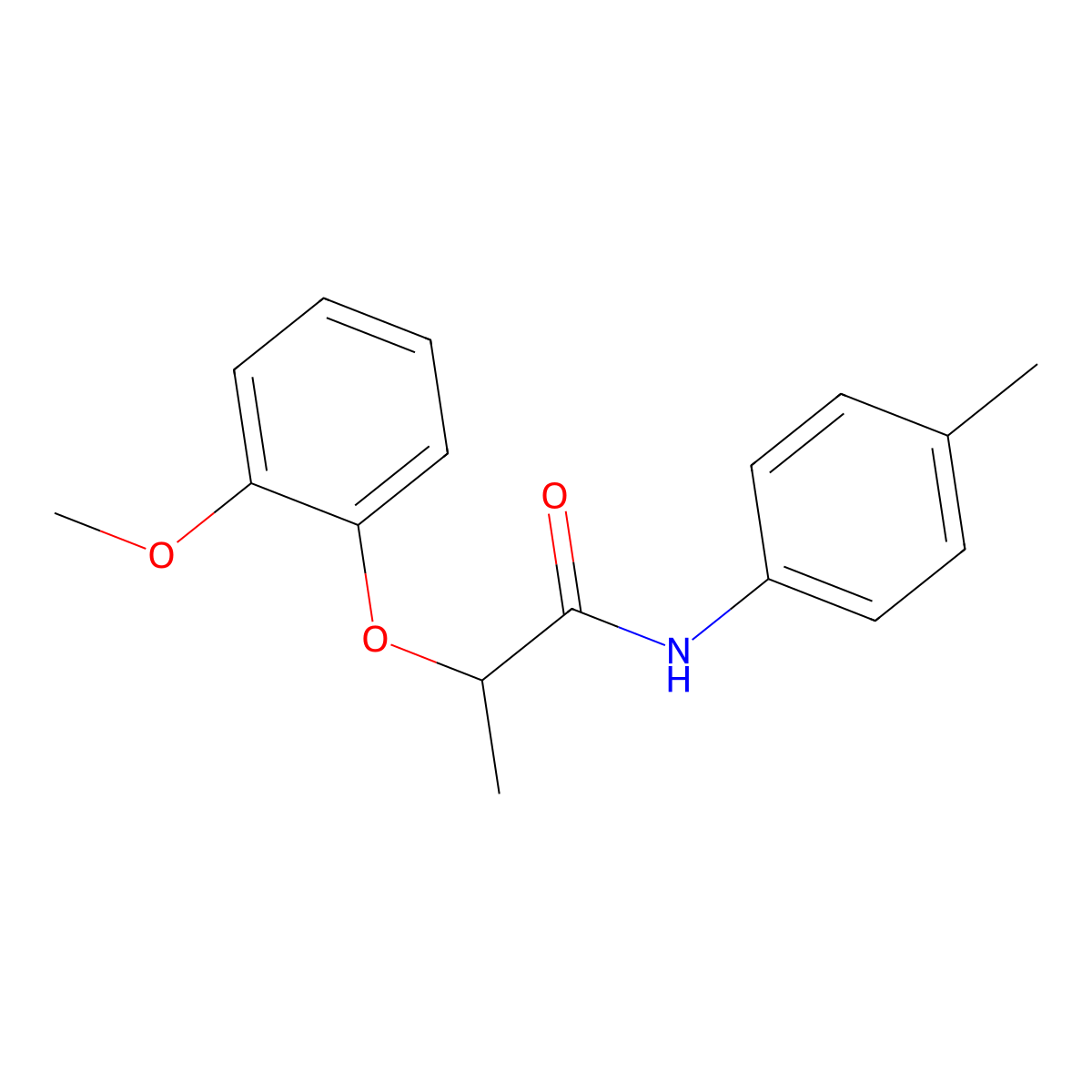 2-(2-methoxyphenoxy)-N-(4-methylphenyl)propanamide molecular structure, CAS 815620-76-9