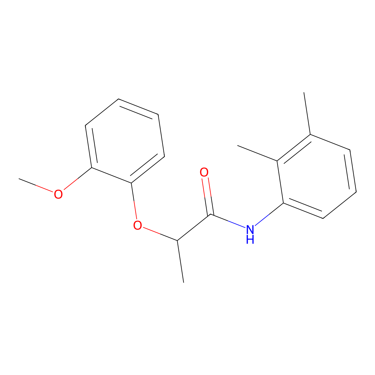 N-(2,3-dimethylphenyl)-2-(2-methoxyphenoxy)propanamide molecular structure, CAS 815621-11-5