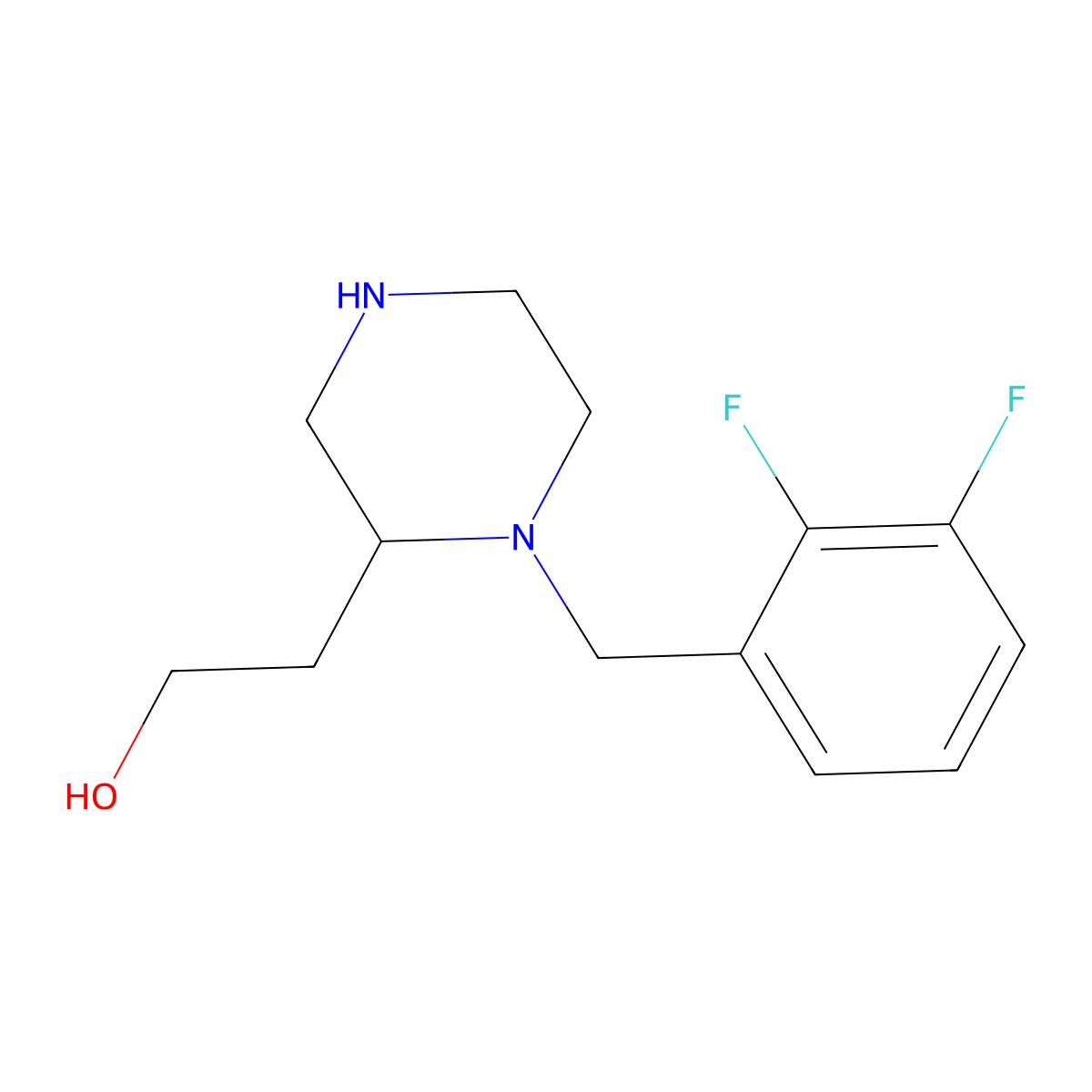 2-[1-[(2,3-Difluorophenyl)methyl]piperazin-2-yl]ethanol molecular structure, CAS 815622-67-4
