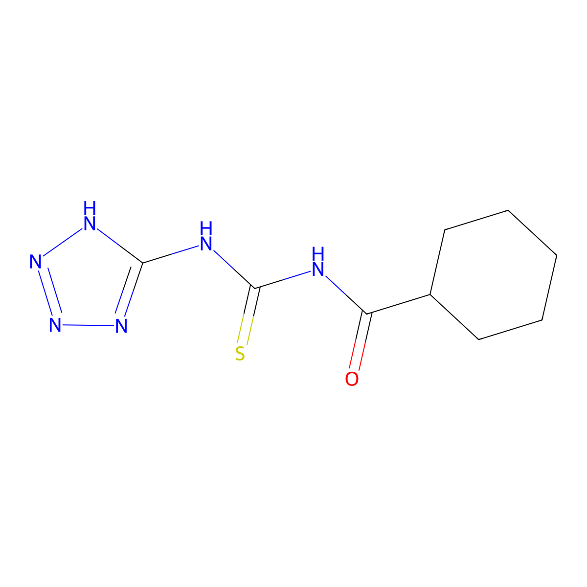 N-(cyclohexylcarbonyl)-N'-(1H-tetraazol-5-yl)thiourea molecular structure, CAS 815622-68-5