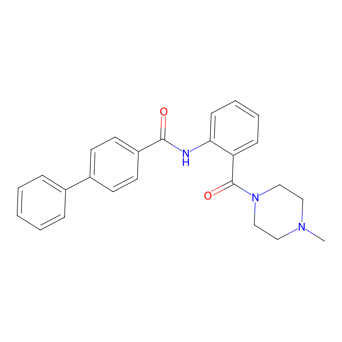 N-[2-(4-methylpiperazine-1-carbonyl)phenyl]-4-phenylbenzamide molecular structure, CAS 815622-70-9