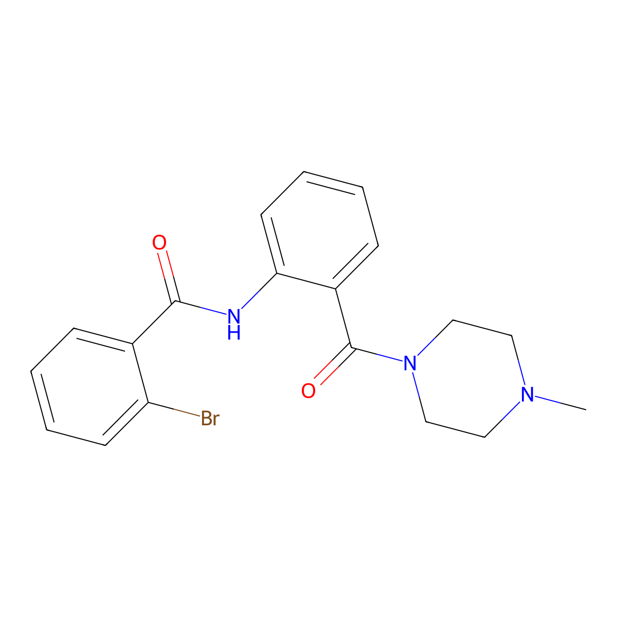 2-bromo-N-[2-(4-methylpiperazine-1-carbonyl)phenyl]benzamide molecular structure, CAS 815622-85-6