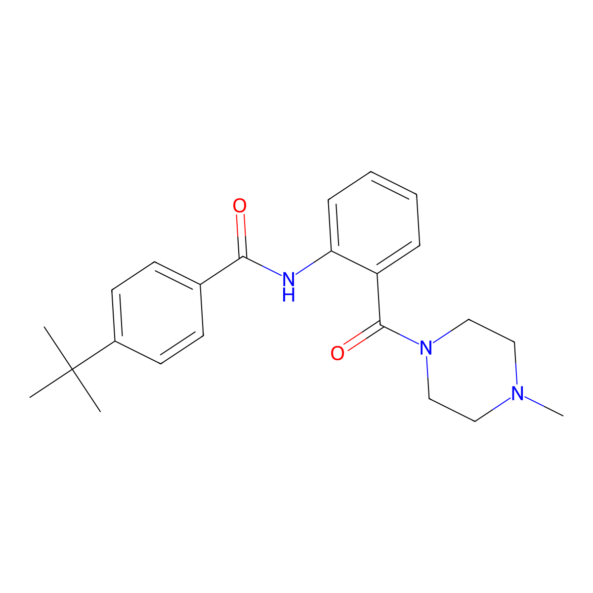 4-tert-butyl-N-{2-[(4-methyl-1-piperazinyl)carbonyl]phenyl}benzamide molecular structure, CAS 815623-24-6