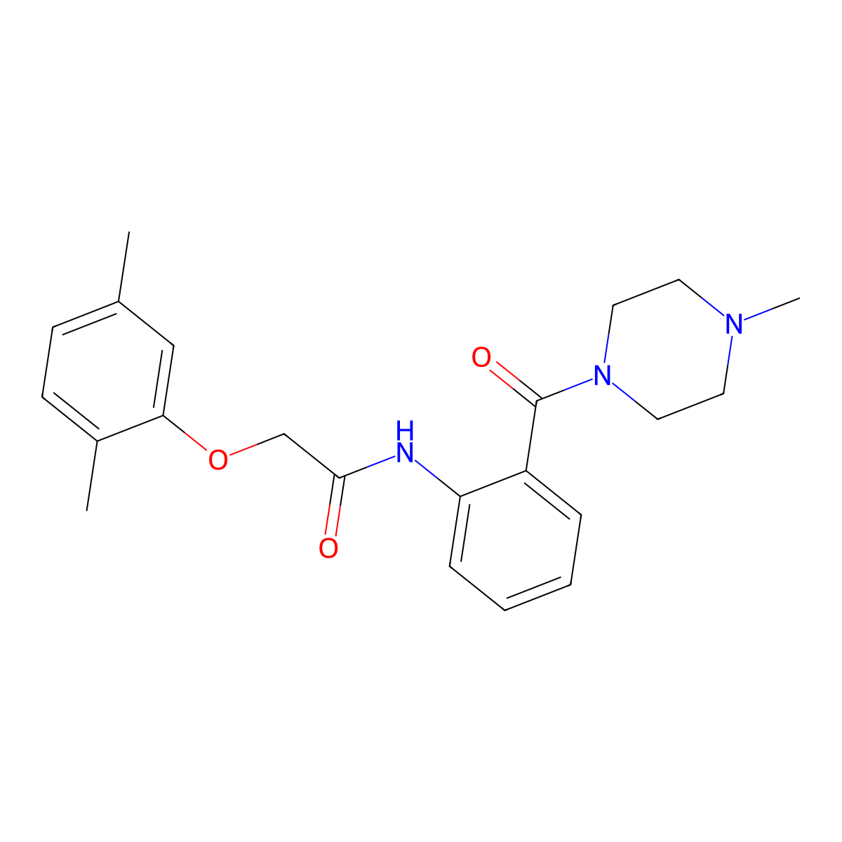 2-(2,5-dimethylphenoxy)-N-[2-(4-methylpiperazine-1-carbonyl)phenyl]acetamide molecular structure, CAS 815623-25-7