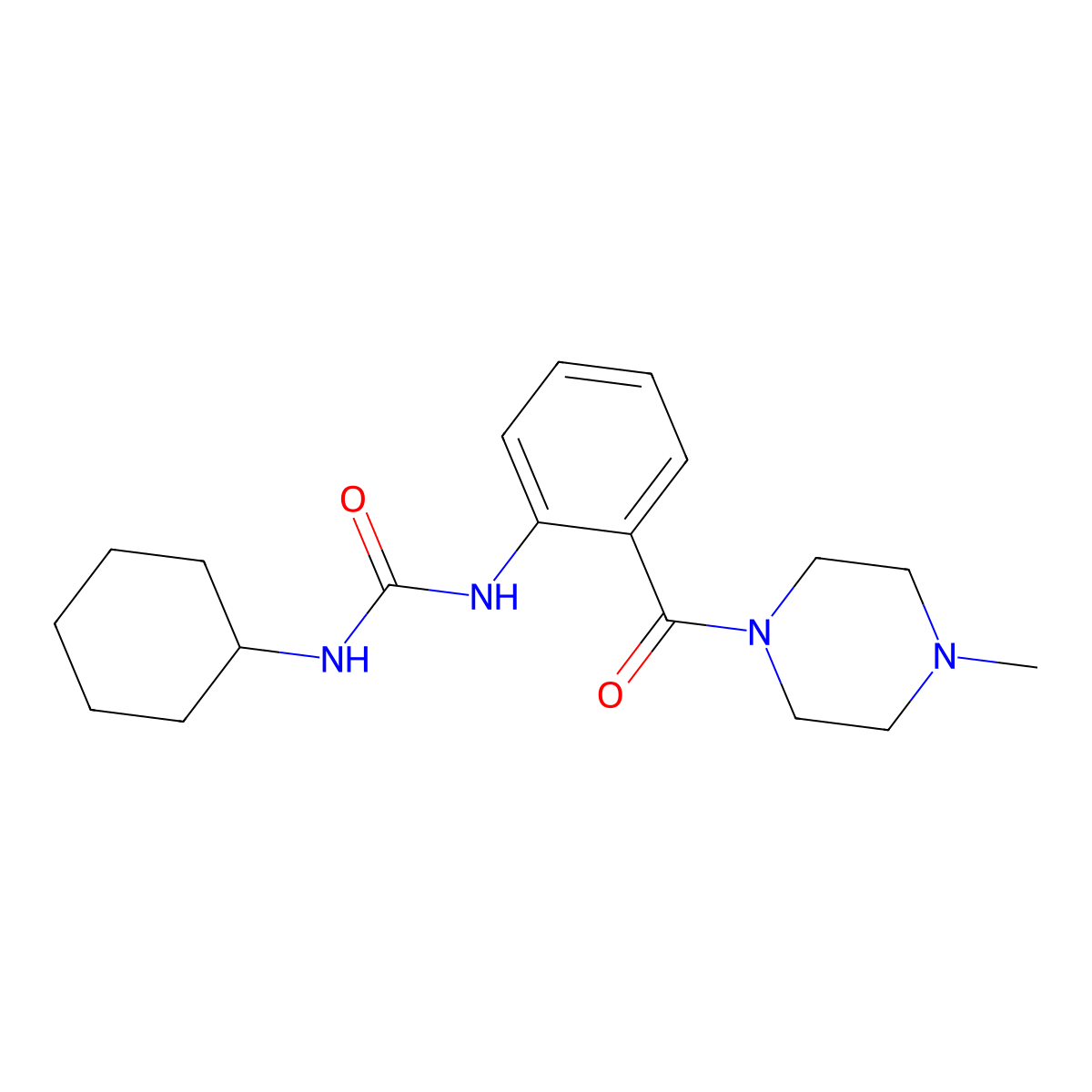 1-Cyclohexyl-3-[2-(4-methylpiperazine-1-carbonyl)phenyl]urea molecular structure, CAS 815623-40-6