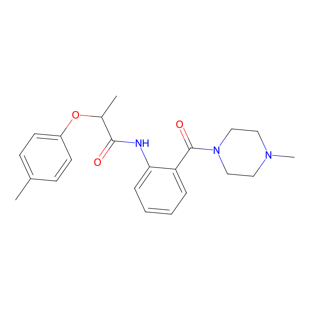 2-(4-methylphenoxy)-N-[2-(4-methylpiperazine-1-carbonyl)phenyl]propanamide molecular structure, CAS 815623-41-7