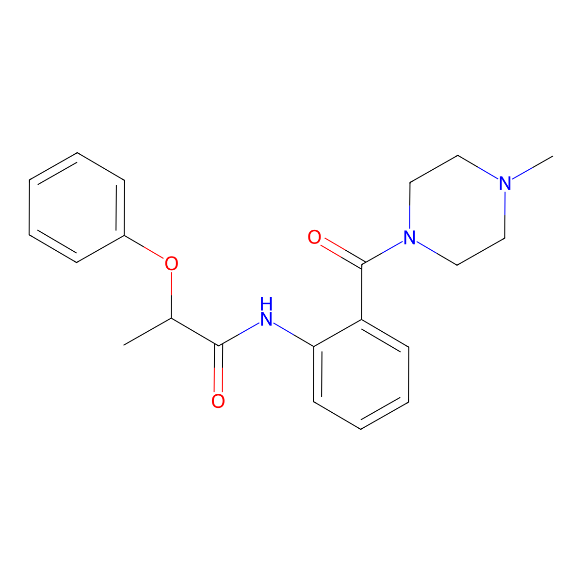 N-[2-(4-methylpiperazine-1-carbonyl)phenyl]-2-phenoxypropanamide molecular structure, CAS 815623-48-4