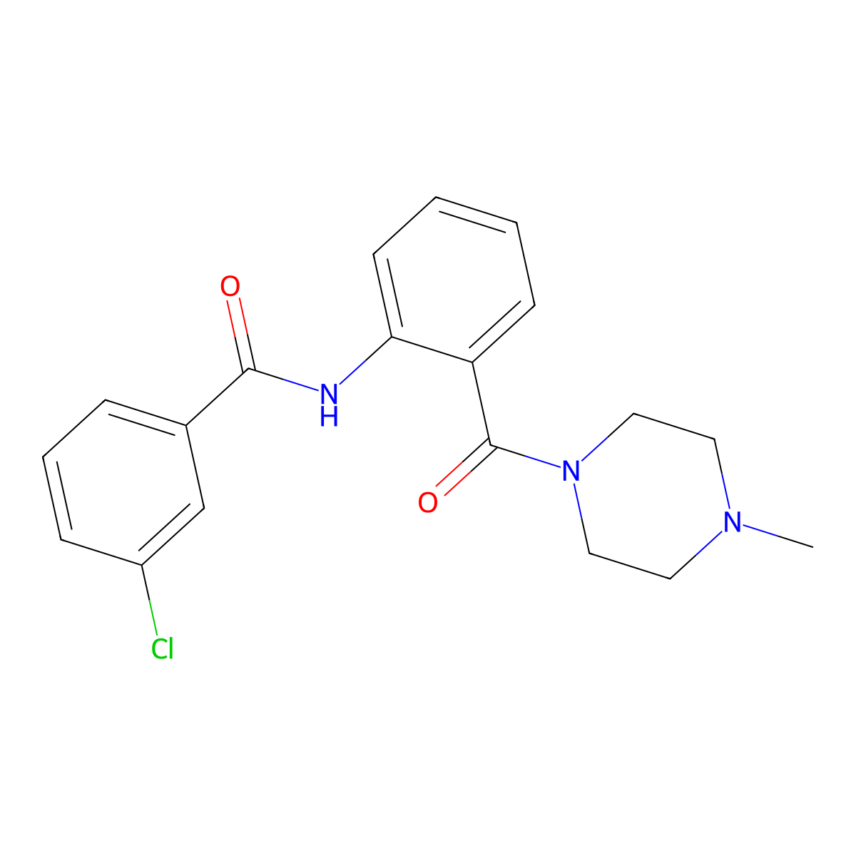 3-chloro-N-[2-(4-methylpiperazine-1-carbonyl)phenyl]benzamide molecular structure, CAS 815623-49-5