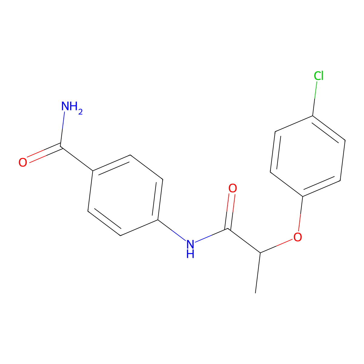 4-[2-(4-Chlorophenoxy)propanoylamino]benzamide molecular structure, CAS 815624-34-1