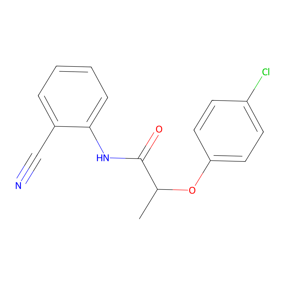 2-(4-chlorophenoxy)-N-(2-cyanophenyl)propanamide molecular structure, CAS 815624-38-5