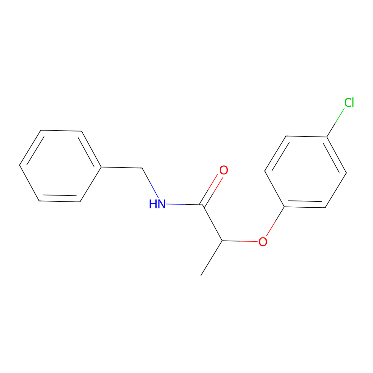 N-benzyl-2-(4-chlorophenoxy)propanamide molecular structure, CAS 815624-56-7