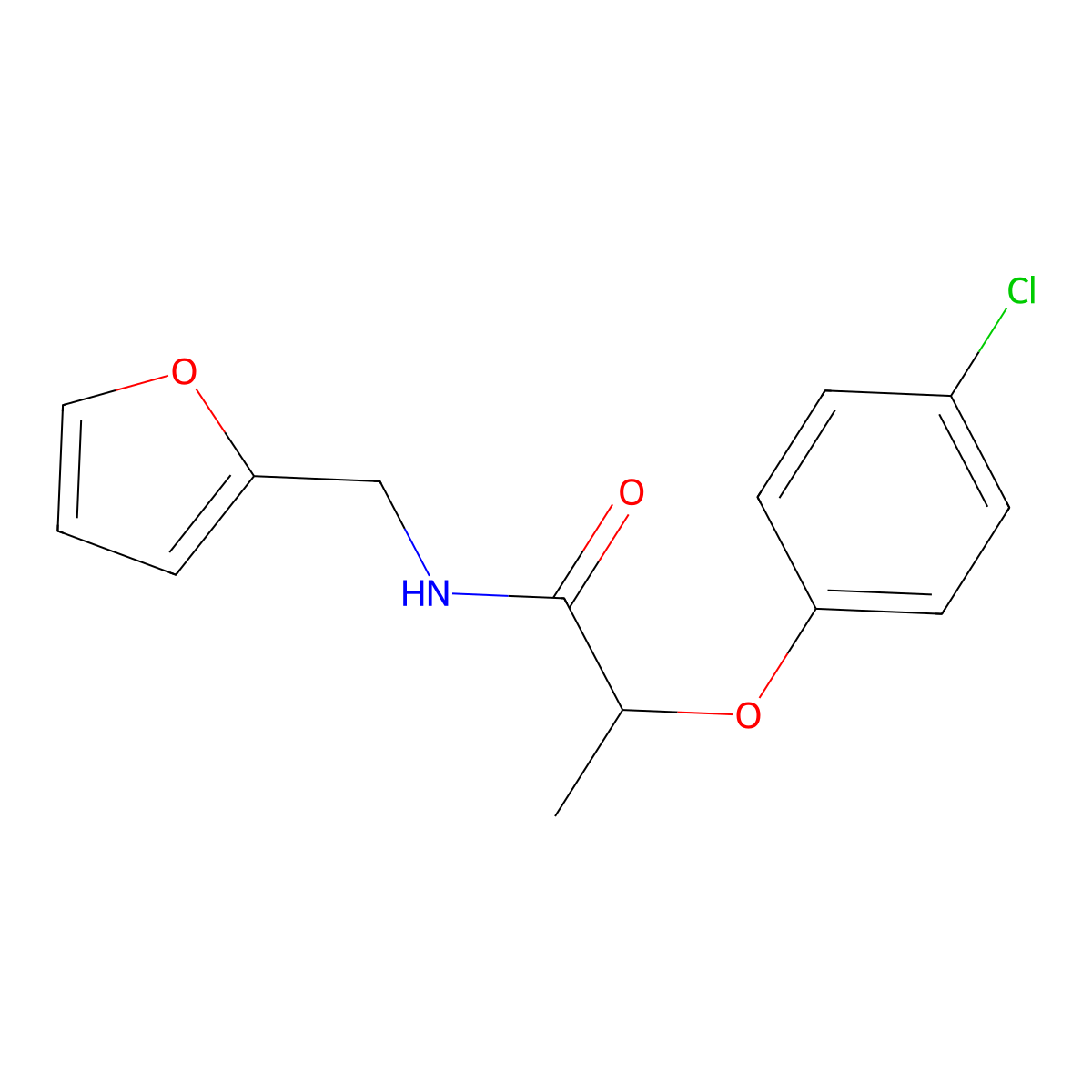 2-(4-chlorophenoxy)-N-(furan-2-ylmethyl)propanamide molecular structure, CAS 815624-94-3