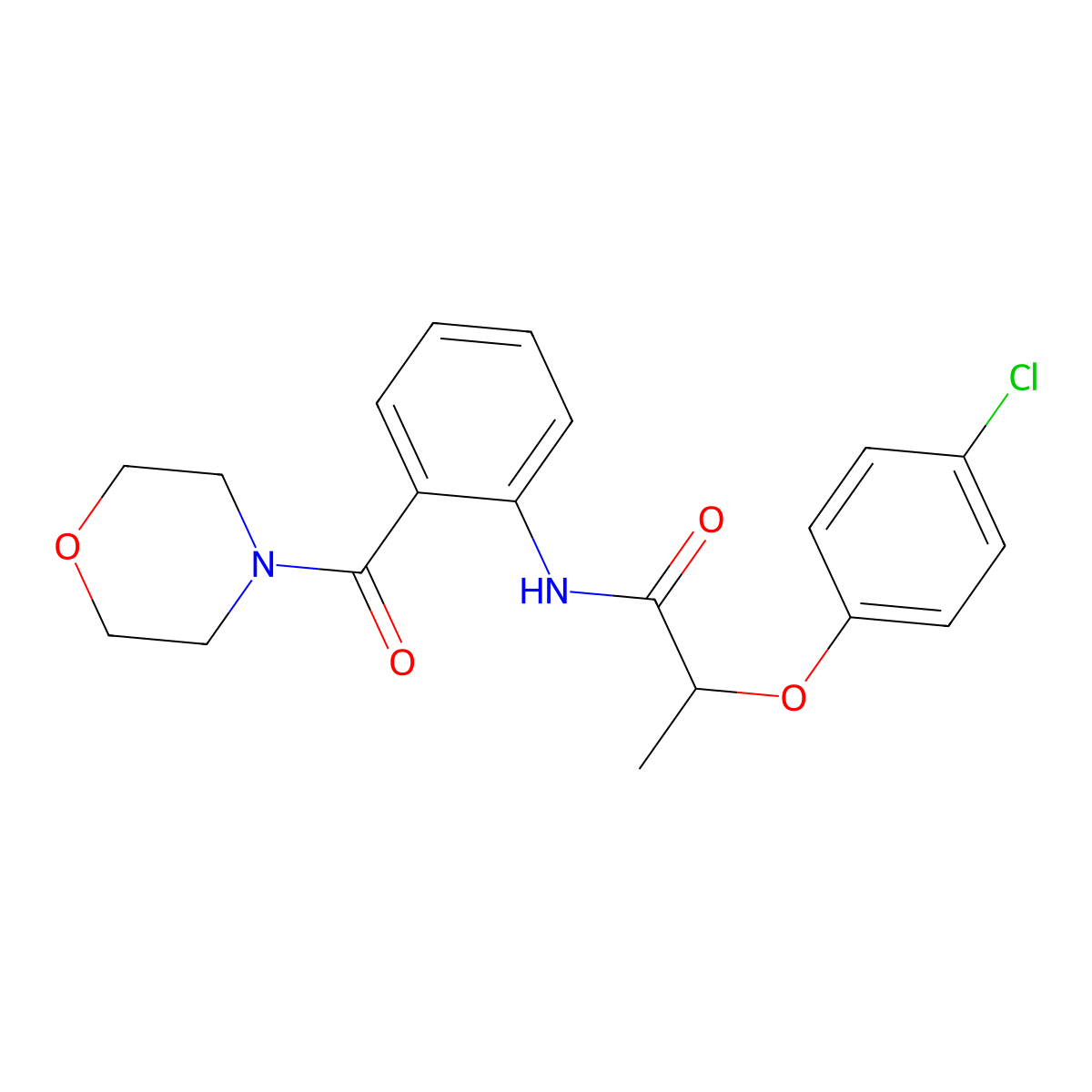 2-(4-chlorophenoxy)-N-[2-(4-morpholinylcarbonyl)phenyl]propanamide molecular structure, CAS 815625-11-7
