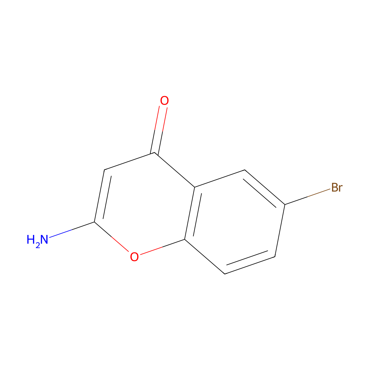 2-Amino-6-bromo-4H-chromen-4-one molecular structure, CAS 81563-94-2