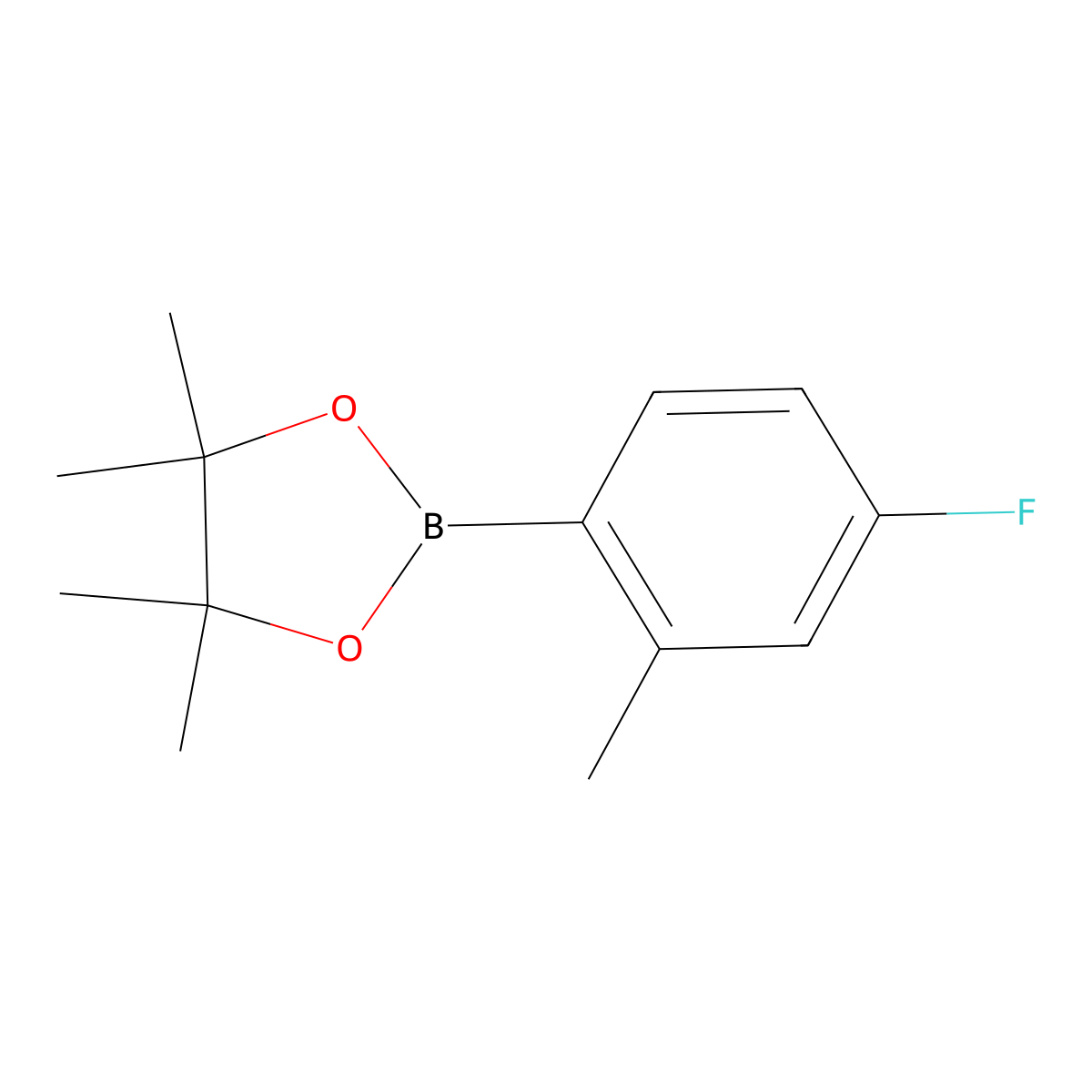 2-(4-Fluoro-2-methylphenyl)-4,4,5,5-tetramethyl-1,3,2-dioxaborolane molecular structure, CAS 815631-56-2